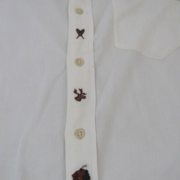 Ralph Lauren Polo Ivory Button Up Embroidered Rayon Wool Top Size 8 - Picture 7 of 8